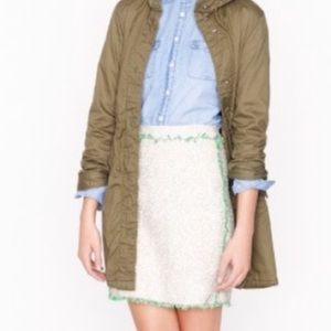 J. Crew Cream Glimmer Tweed Mini Skirt Size 0